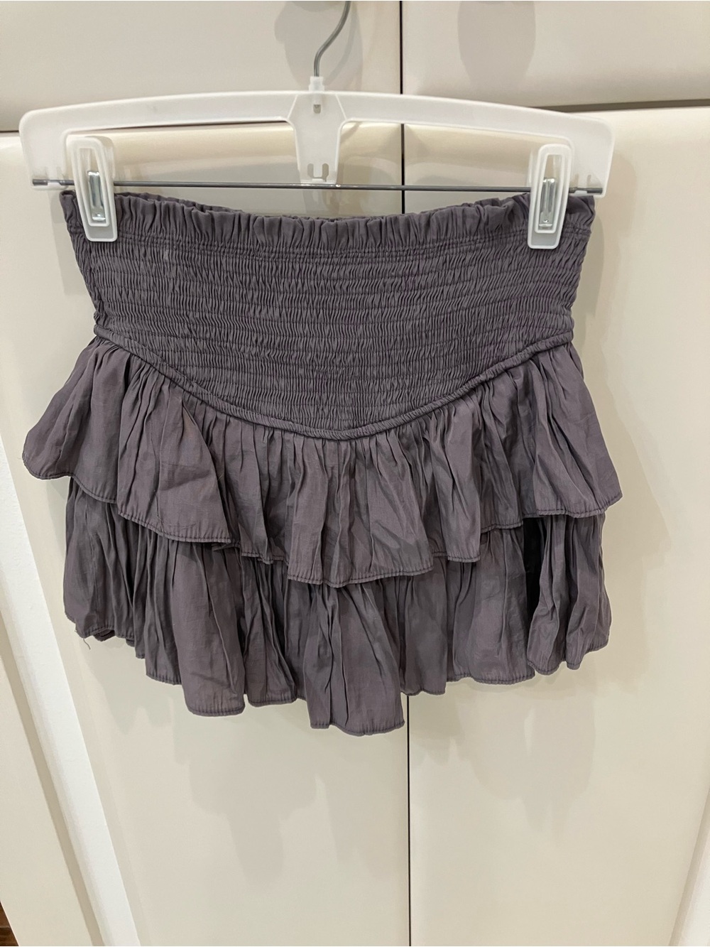 Impeccable Pig Smocked Ruffled Mini skort- Gray